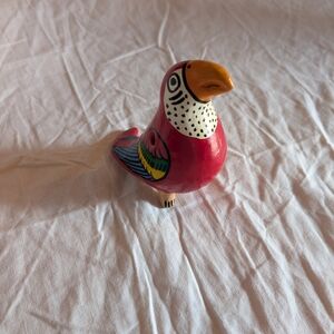 2/30$ Colorful Ceramic Talavera Whistle Parrot Figurine